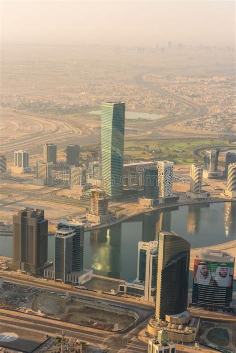 Dubai Downtown Morning Scene Top View Editorial Stock Image Image Of