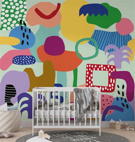 Fun Colorful Wallpaper For Kids Room Luzenandco