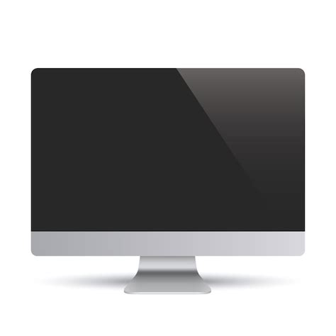 Premium Vector Realistic Monitor With Shadow Computer Display Front View