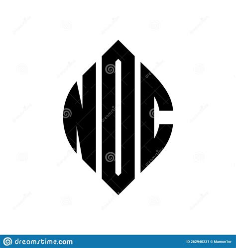 Noc Circle Letter Logo Design With Circle And Ellipse Shape Noc