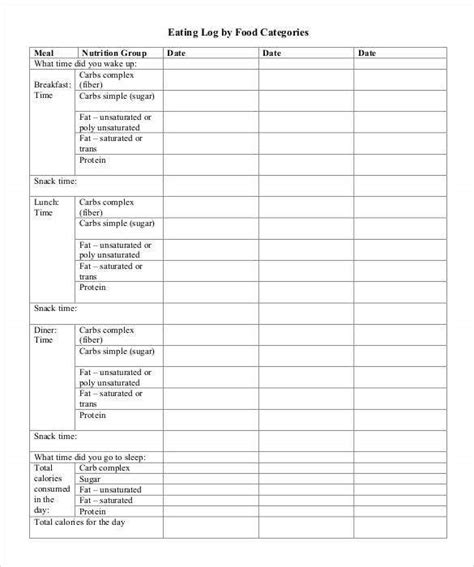 Track what you eat, how much you drink, and your activities. 33+ Food Log Templates - DOC, PDF, Excel | Free & Premium ...