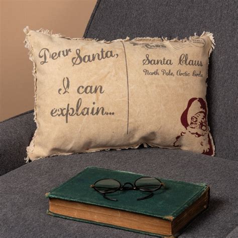 Pillow Dear Santa Canvas Collection Primitives By Kathy