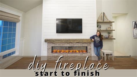 DIY Shiplap Electric Fireplace Build With Mantel YouTube