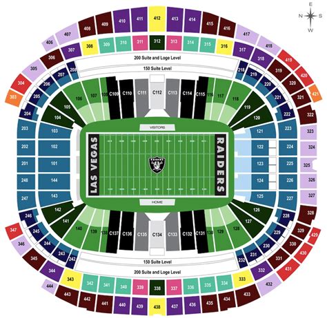 Las Vegas Raiders Interactive Seating Chart With Seat Views