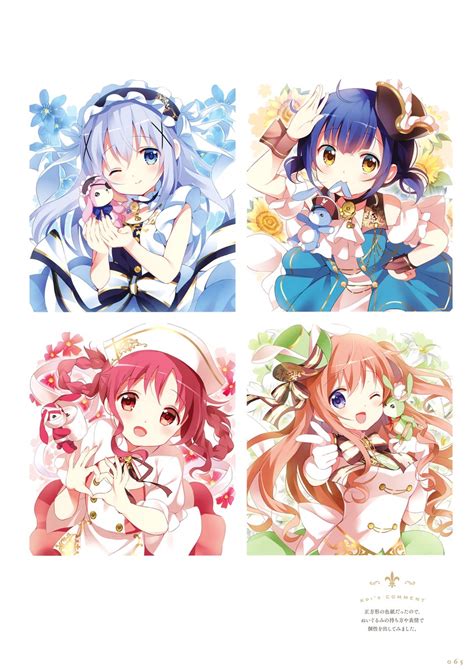 Kafuu Chino Jouga Maya Natsu Megumi And Hoto Mocha Gochuumon Wa Usagi Desu Ka Drawn By Koi