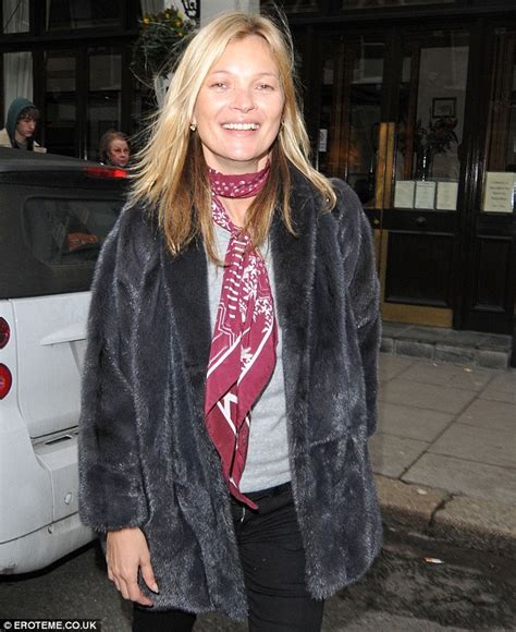 Kate Moss Brightens Up A Wintry Day With A Big Smile As She Enjoys A