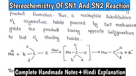 Stereochemistry Of Sn1 And Sn2 Reaction Sn1 And Sn2 Reaction Mechanism