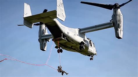 Marines Rappelling And Fast Rope Training • Mv 22 Osprey Youtube