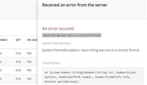 I get an unexpected error saying input string was not in a correct format. input string was not in a correct format - Merchello - our ...