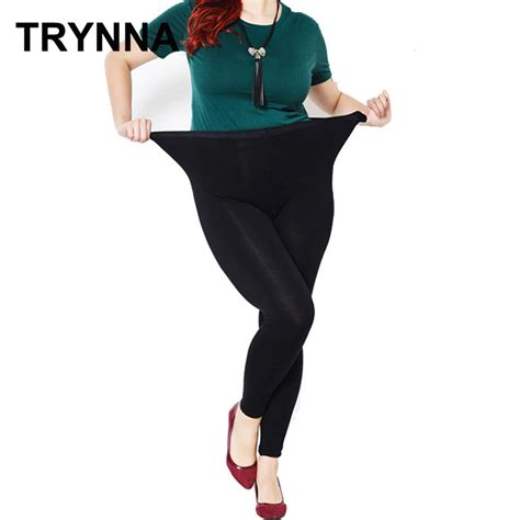 Tryyna Women Plus Big Size Black Legging Overweight Girl Legging Xxxl