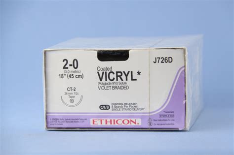 Ethicon Suture J726d 2 0 Vicryl Violet 8 X 18 Ct 2 Taper Cr8 8