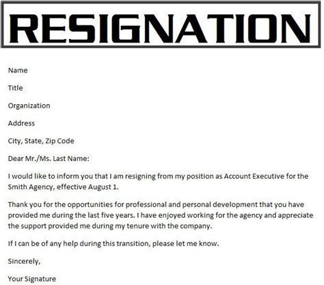 Resignation Letter 3 Month Sample Life Specific Resignation Letters