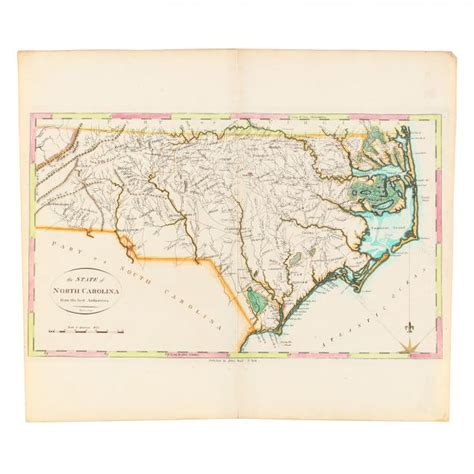 Late 18th Century Map Of North Carolina Lot 1227 Important Spring