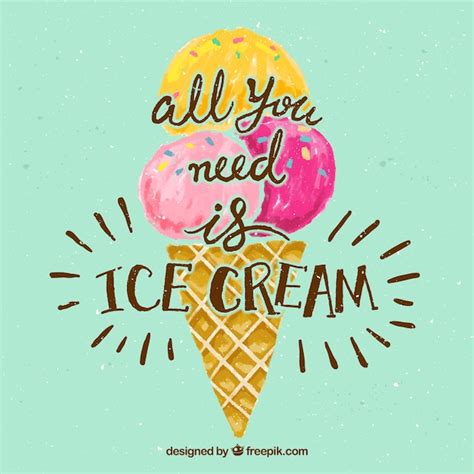 Hand Painted Ice Cream Summer Lettering With Nice Phrase Vector Free Download
