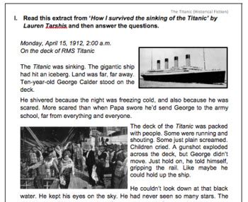 Historical Fiction (Reading Comprehension Worksheet) by Exploring
