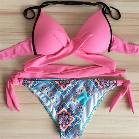 2018 Hot Sexy Cross Brazilian Bikinis Women Swimwear Beach Bathing Suit