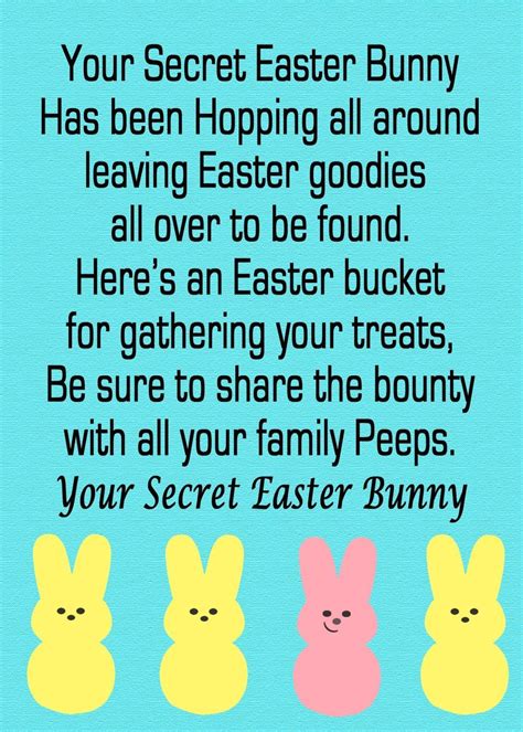 Secret Easter Bunny Free Printable Free Time Frolics Easter Prebabe Easter Bunny