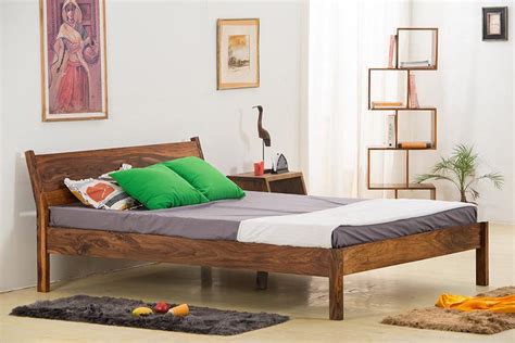 Buy Solid Sheesham Wood Slant Bed Online In India Latest Bed Designs