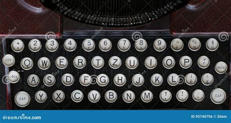 Keyboard Of The Old Classical Typewriter Machine Stock Photo Image Of