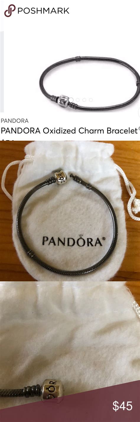 Pandora Oxidized Iconic Charm Bracelet 8 Dust Bag Pandora Bracelet
