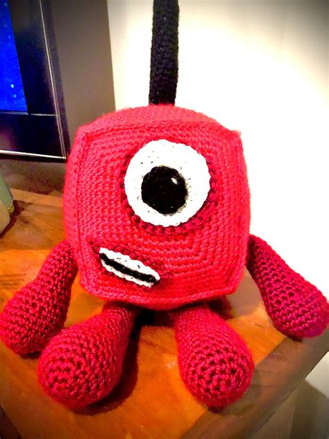 Numberblocks 1 One Crocheted Plush Toy Etsy