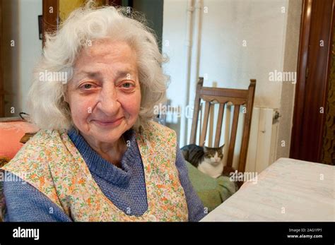 Old Woman At Home Stock Photo Alamy