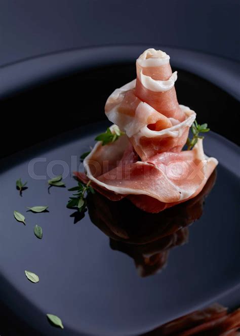 Prosciutto With Thyme Stock Image Colourbox
