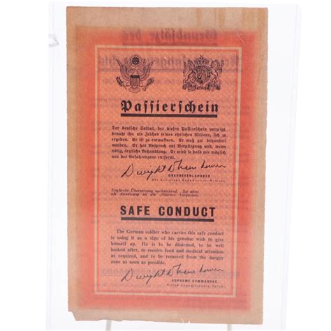 Wwii Safe Conduct Pass Original Surrender Leaflet 1944 Ebth