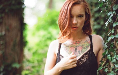 Wallpaper Girl Blouse Woman Tree Model Tattoo Redhead Tattoos Hattie Watson Female
