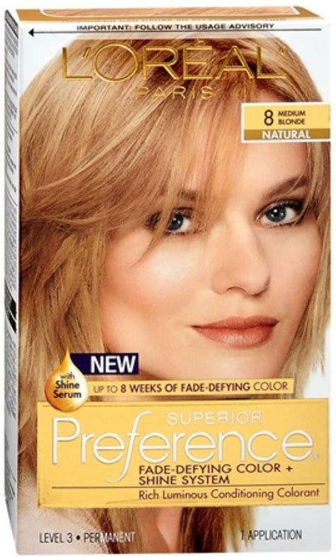 3 Pack L Oreal Superior Preference Permanent Hair Color 8 Medium Blonde Natural 1 Ea