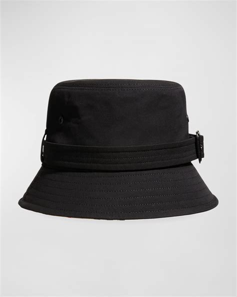 Burberry Gabardine Buckle Cotton Bucket Hat Neiman Marcus