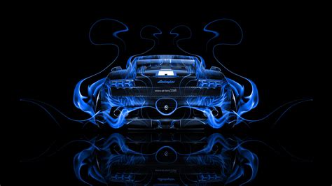 Lamborghini Gallardo Back Blue Fire Abstract Car 2 By Blueageras On