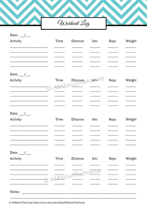 Health And Fitness Printables Kit All About Planners