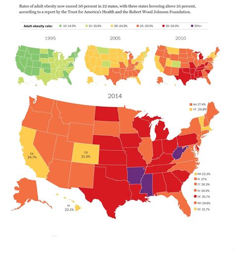 This Is How Much Adult Obesity Rates Have Changed In 20 Years Vivid Maps