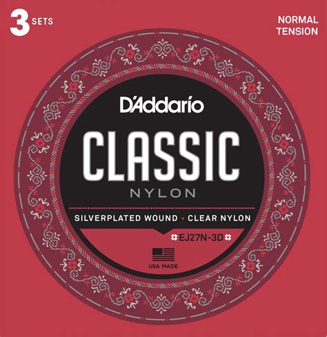 D'Addario 3 Pack EJ27N Student Grade Classical Guitar Strings Normal