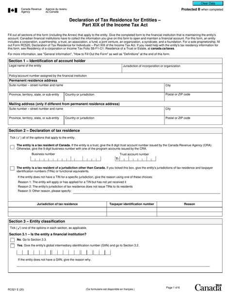 Form Rc521 Download Fillable Pdf Or Fill Online Declaration Of Tax