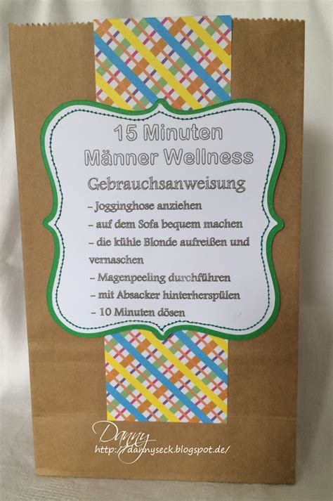 1 gift bag 30 minutes wellness in the bag with contents content of the bag: Dannys - Eck: 15 Minuten Wellness für den Mann