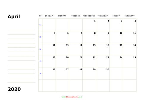 April 2020 Calendar Printable Discount Deals Save 57 Jlcatjgobmx