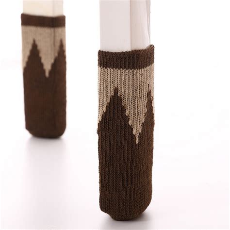 4pcs Top Double Layers Type Thickened Knitting Chair Leg Floor Protectors Furniture Leg Cap