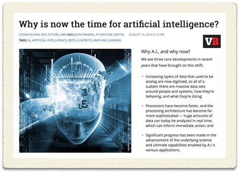 Why Artificial Intelligence and Why Now? (via Venture Beat ...
