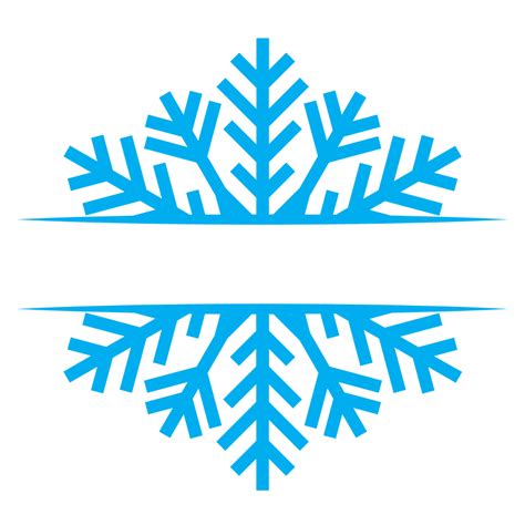 Snowflakes Split Text Monogram Winter Season Free Svg File Svg Heart