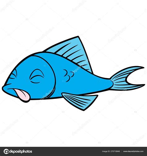 Dead Fish Cartoon Illustration Dead Fish Stock Vector Image By