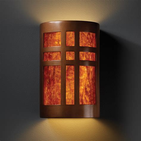 Justice Design Cer 7295 Antc Mica Ambiance Large Cross Window Wall Sconce