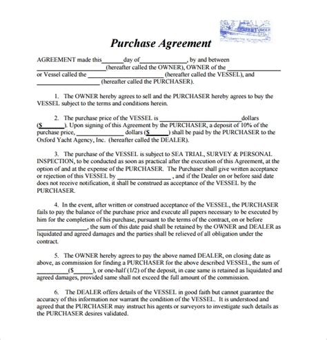Free 10 Sample Boat Purchase Agreement Templates In Pdf Ms Word