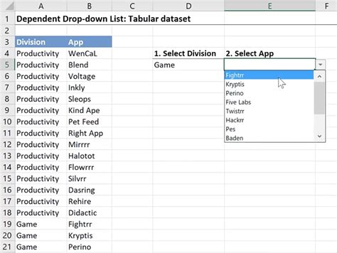 Data substitution, displaying data from another sheet or file, the presence of the search and dependency function. Excel dependent drop down list on tabular data