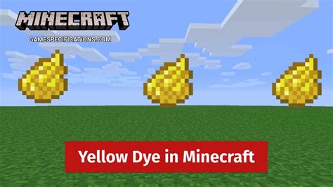 Yellow Dye Minecraft Guide For Beginners Game Specifications