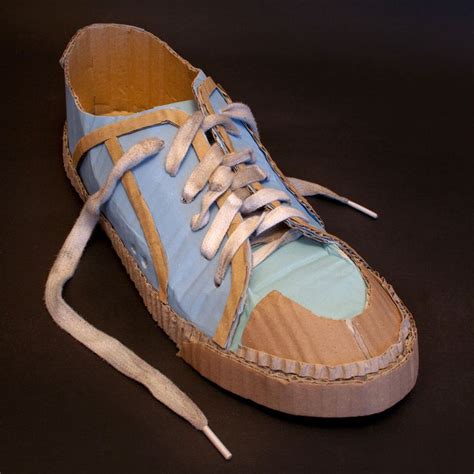 Scruffy Cardboard Shoes Paper Shoes Recycled Shoes Cardboard Sculpture