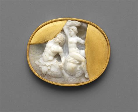 Sardonyx Cameo With A Nereid Riding On Triton S Back Greek Or Roman Hellenistic Or Early