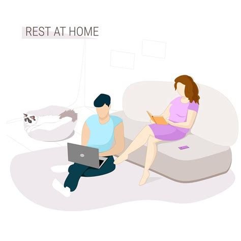 Young People Relaxing At Home 2203871 Vector Art At Vecteezy
