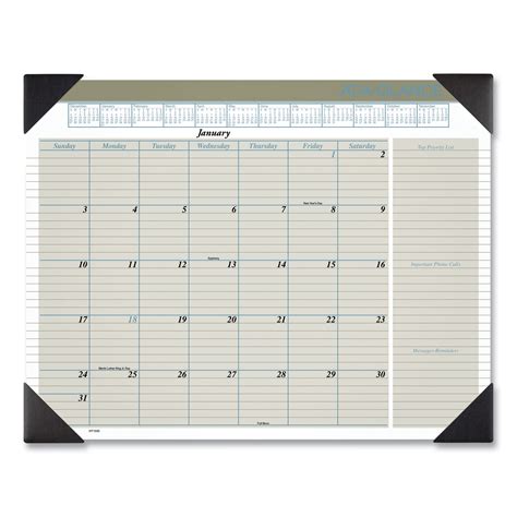 At A Glance® Executive Monthly Desk Pad Calendar 22 X 17 White Sheets